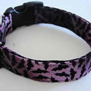 Purple and Black Patterned Dog Collar